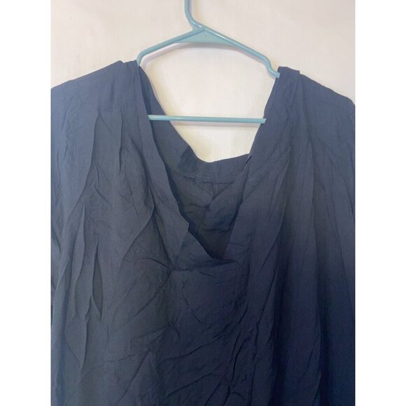 Black Ruffle Babydoll Dress Short Sleeve Vneck Womens Plus Size 3X - Picture 3 of 4